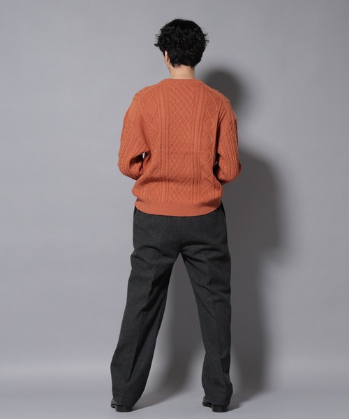 NANO universe（ナノユニバース）の「コットンMIXバルキーケーブルニット（ニット/セーター・メンズ・アイボリー/チャコール/レッド系その他2・S/M/L）」の17枚目の写真