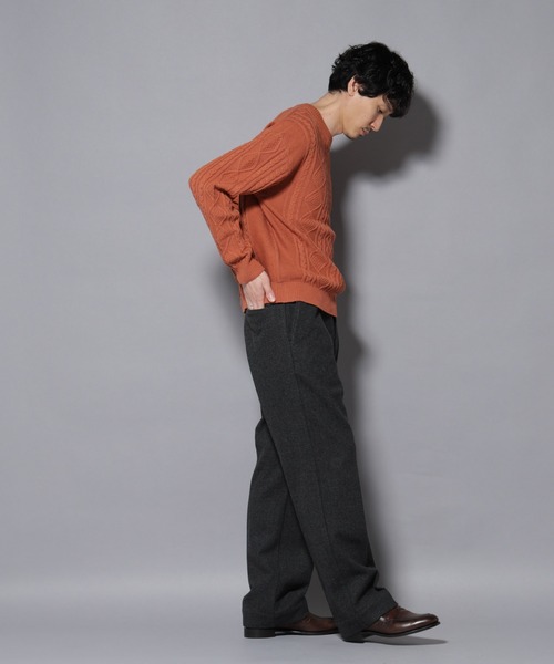 NANO universe（ナノユニバース）の「コットンMIXバルキーケーブルニット（ニット/セーター・メンズ・アイボリー/チャコール/レッド系その他2・S/M/L）」の18枚目の写真