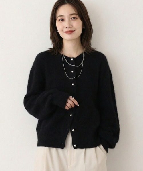 セール】Anna Nicola パールボタンラクーンブレンド2WAYニット