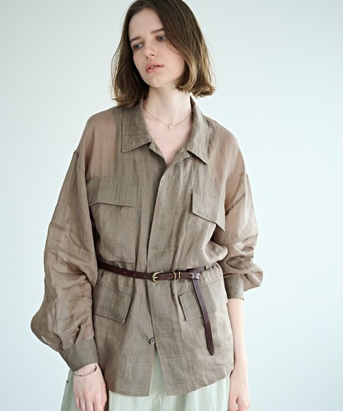 kha:ki（カーキ）の「「KHA:KI / カーキ」ラミー B.D.U. シャツジャケット（ミリタリージャケット・レディース・オリーブ/ブラック・2/1）」の2枚目の写真