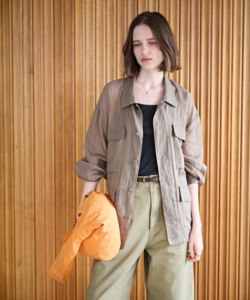 kha:ki（カーキ）の「「KHA:KI / カーキ」ラミー B.D.U. シャツジャケット（ミリタリージャケット・レディース・オリーブ/ブラック・2/1）」の4枚目の写真