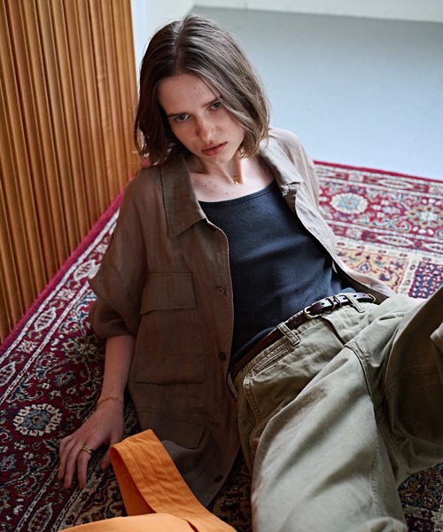 kha:ki（カーキ）の「「KHA:KI / カーキ」ラミー B.D.U. シャツジャケット（ミリタリージャケット・レディース・オリーブ/ブラック・2/1）」の7枚目の写真