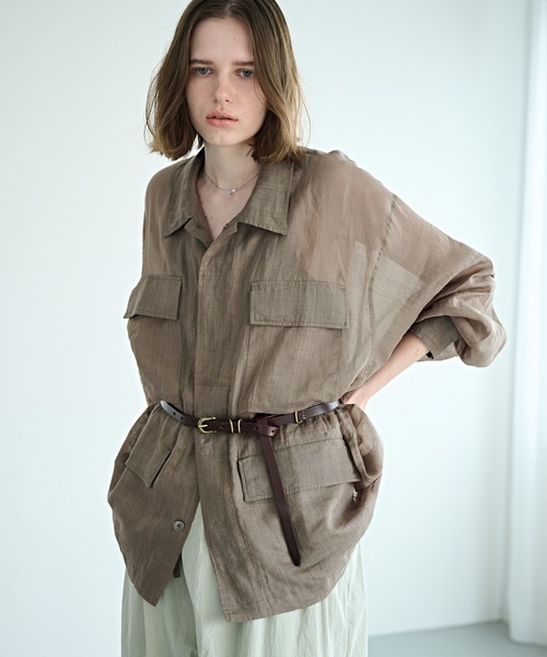 kha:ki（カーキ）の「「KHA:KI / カーキ」ラミー B.D.U. シャツジャケット（ミリタリージャケット・レディース・オリーブ/ブラック・2/1）」の12枚目の写真