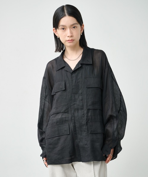kha:ki（カーキ）の「「KHA:KI / カーキ」ラミー B.D.U. シャツジャケット（ミリタリージャケット・レディース・オリーブ/ブラック・2/1）」の21枚目の写真