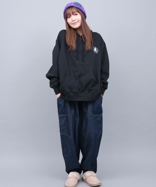 チチカカ（チチカカ）の「おばけアニマル裏起毛フーディー（パーカー・メンズ・ブラック/オートミール・FREE）」の3枚目の写真