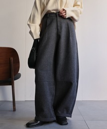 メランジ微起毛 バレルレッグパンツ / スラックスパンツ
