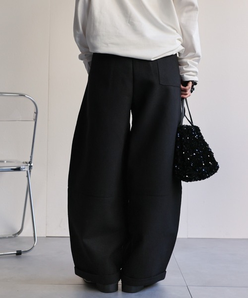 ap retro(アプレトロ)の「メランジ微起毛 バレルレッグパンツ / スラックスパンツ(その他パンツ・レディース・ブラウン/チャコール/ベージュ/ブラック・MEDIUM/LARGE)」の13枚目の写真
