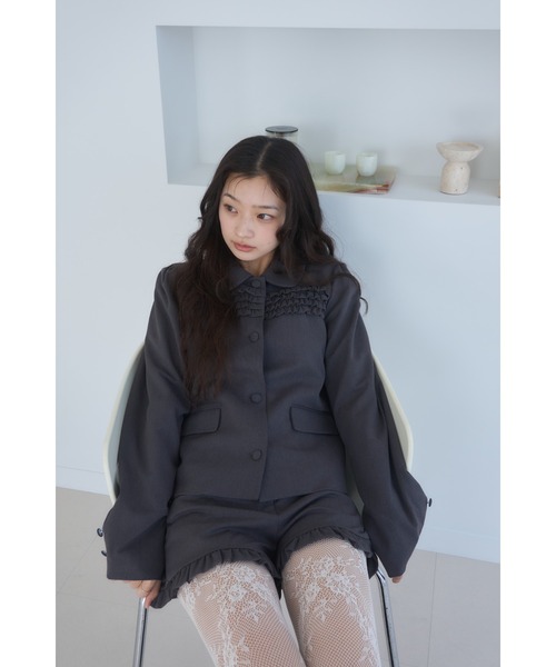 Smyeon(スミョン)の「Frill short pants/フリルデザインショートパンツ(その他パンツ・レディース・ブラック/チャコールグレー・SMALL/MEDIUM)」の11枚目の写真