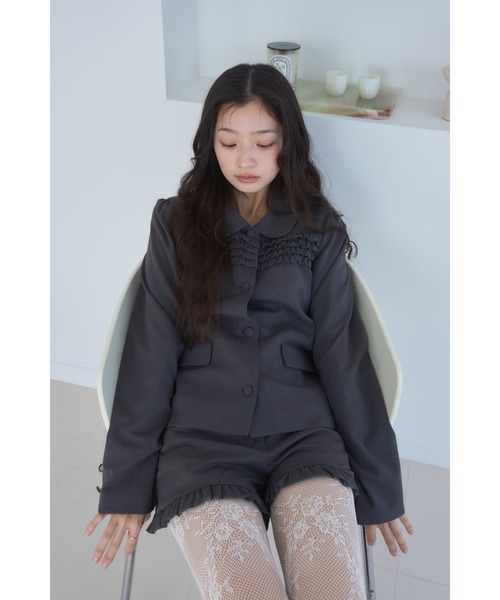 Smyeon(スミョン)の「Frill short pants/フリルデザインショートパンツ(その他パンツ・レディース・ブラック/チャコールグレー・SMALL/MEDIUM)」の12枚目の写真