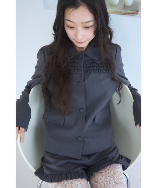 Smyeon(スミョン)の「Frill short pants/フリルデザインショートパンツ(その他パンツ・レディース・ブラック/チャコールグレー・SMALL/MEDIUM)」の13枚目の写真