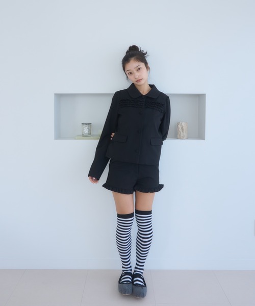 Smyeon(スミョン)の「Frill short pants/フリルデザインショートパンツ(その他パンツ・レディース・ブラック/チャコールグレー・SMALL/MEDIUM)」の19枚目の写真