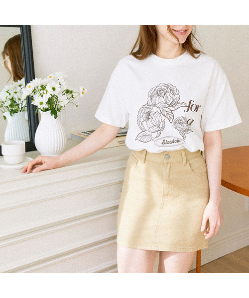 SLOWLOLLI（スローローリ）の「Cotton mini skirt_4 Colors（スカート・レディース・ブラック/ホワイト/PINK/Beige・1(S)/2(M)/3(L)）」の3枚目の写真
