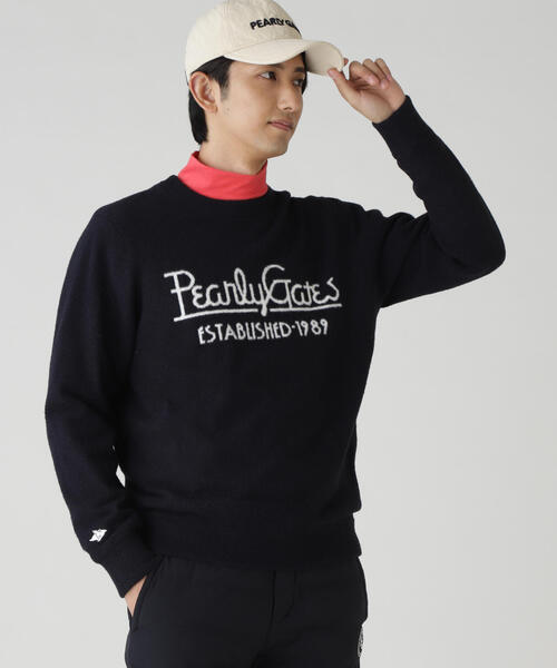 PEARLY GATES(パーリーゲイツ)の「【PEARLY GATES】裏付きクルーネックニットプルオーバー(ニット/セーター・メンズ・カーキ/ホワイト/ネイビー・LARGE/MEDIUM/X-LARGE/XX-LARGE)」の3枚目の写真