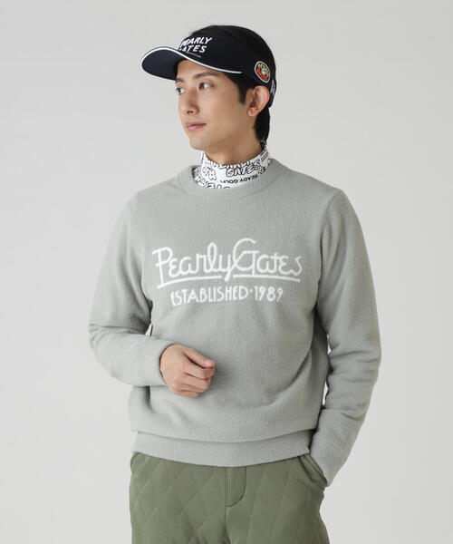 PEARLY GATES(パーリーゲイツ)の「【PEARLY GATES】裏付きクルーネックニットプルオーバー(ニット/セーター・メンズ・カーキ/ホワイト/ネイビー・LARGE/MEDIUM/X-LARGE/XX-LARGE)」の2枚目の写真