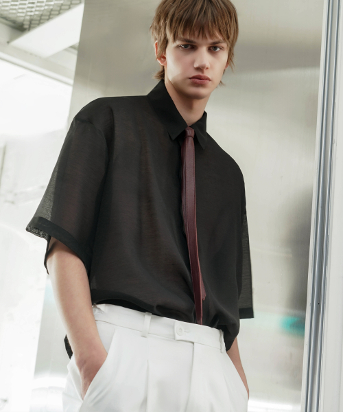 UNTAGE（アンテージ）の「セミシア半袖シャツ[Black(UNISEX)]_UTS-SS62（シャツ/ブラウス・メンズ・その他・MEDIUM/LARGE）」の4枚目の写真
