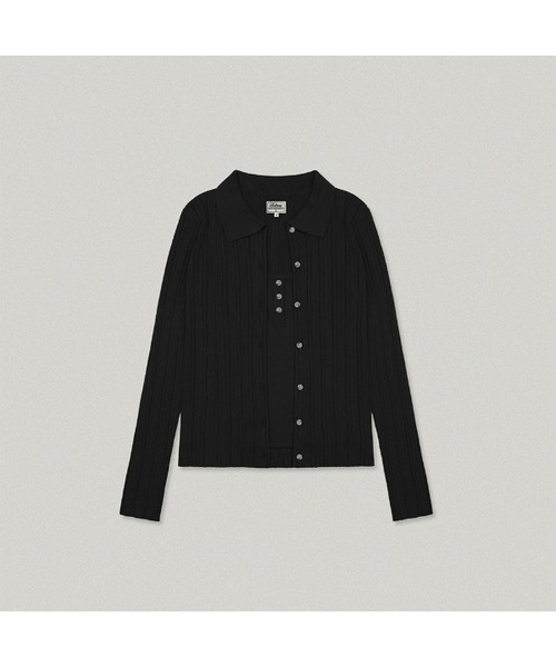 FORET COLLAR CARDIGAN SET [BLACK]