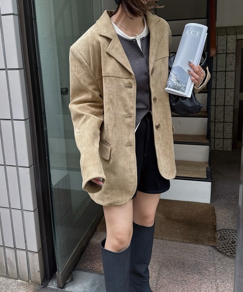 suede dad jacket（テーラードジャケット）｜nananamoe（ナナナモエ