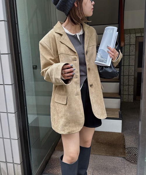 suede dad jacket（テーラードジャケット）｜nananamoe（ナナナモエ