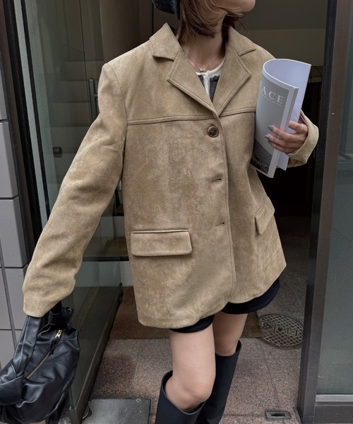 suede dad jacket（テーラードジャケット）｜nananamoe（ナナナモエ