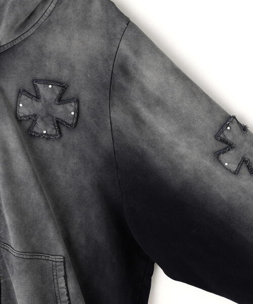 DANKE SCHON（ダンケシェーン）の「DankeSchon/ダンケシェーン/SPRAY PIGMENT SWEAT ZIP HOODIE（パーカー・レディース・ブラック・M/L）」の5枚目の写真