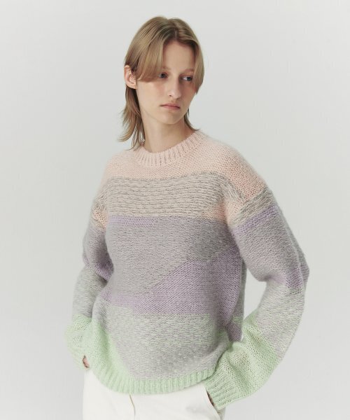Intarsia Jacquard Round Knit - Mix Pastel