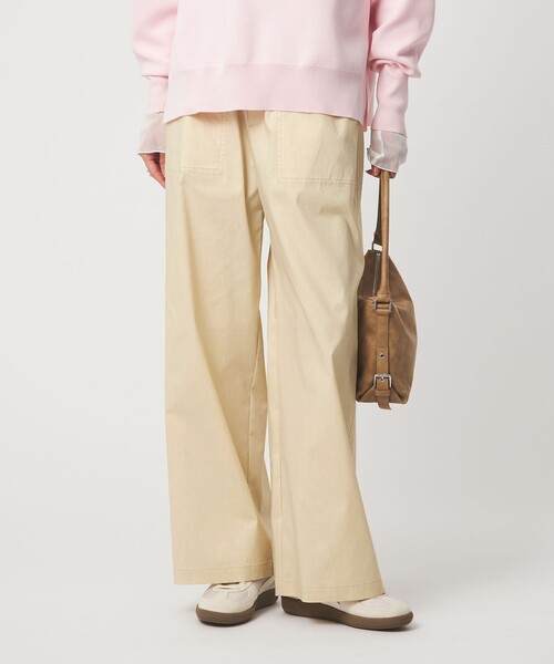 green label relaxing（グリーンレーベルリラクシング）の「［size SHORT/TALLあり］オルマイ LI/MIX ベイカー パンツ（その他パンツ・レディース・オフホワイト/ブラック/ライトグレー/ブラウン/ピンク/ベージュ/ネイビー/オリーブ/その他1・SHORT/34/36/38/40/42/44/TALL）」の2枚目の写真