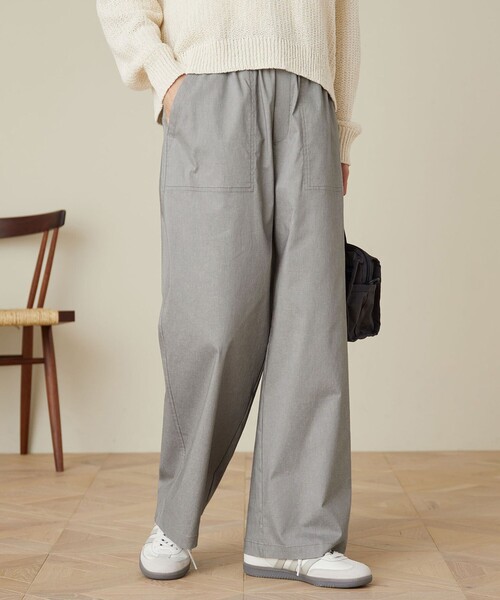 green label relaxing（グリーンレーベルリラクシング）の「［size SHORT/TALLあり］オルマイ LI/MIX ベイカー パンツ（その他パンツ・レディース・オフホワイト/ブラック/ライトグレー/ブラウン/ピンク/ベージュ/ネイビー/オリーブ/その他1・SHORT/34/36/38/40/42/44/TALL）」の11枚目の写真