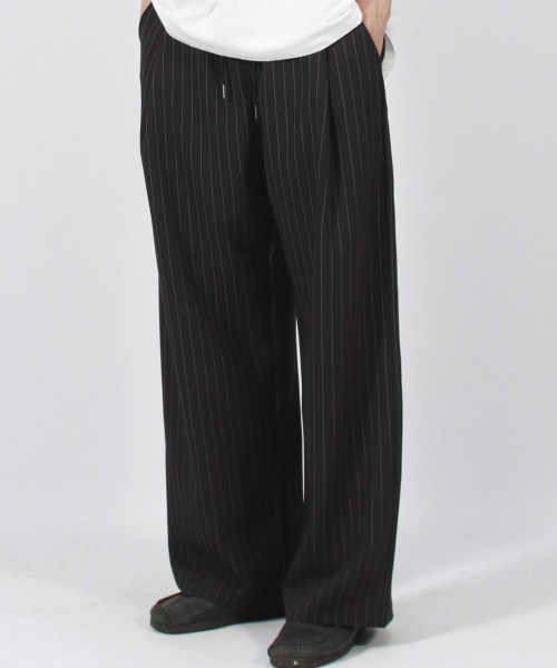 DEMARC(ドゥマーク)の「M SOLID STRIPE WIDE PANTS BLACK(スラックス・メンズ・その他・MEDIUM/LARGE)」の7枚目の写真