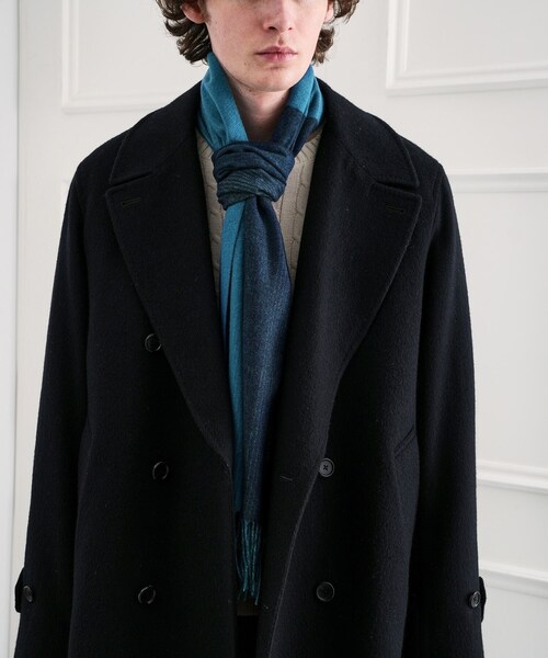 TAKEO KIKUCHI（タケオキクチ）の「【洗えるウールカシミヤ】グラデーションマフラー（マフラー・メンズ・ブラック系4/ワイン系1/ダークブラウン系4/ターコイズブルー系5・00）」の14枚目の写真