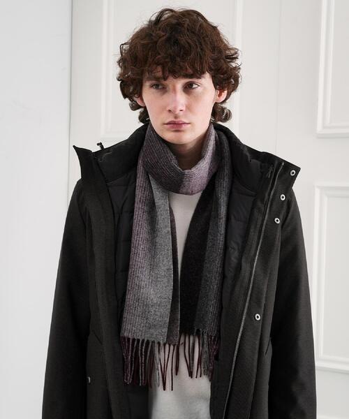 TAKEO KIKUCHI（タケオキクチ）の「【洗えるウールカシミヤ】グラデーションマフラー（マフラー・メンズ・ブラック系4/ワイン系1/ダークブラウン系4/ターコイズブルー系5・00）」の11枚目の写真