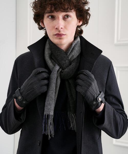 TAKEO KIKUCHI（タケオキクチ）の「【洗えるウールカシミヤ】グラデーションマフラー（マフラー・メンズ・ブラック系4/ワイン系1/ダークブラウン系4/ターコイズブルー系5・00）」の10枚目の写真