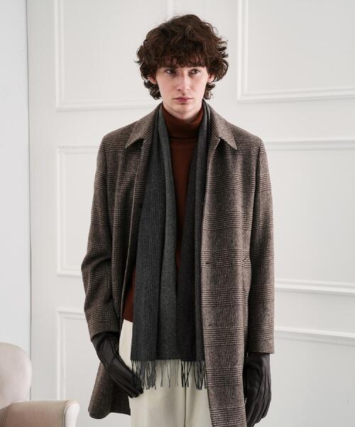 TAKEO KIKUCHI（タケオキクチ）の「【洗えるウールカシミヤ】グラデーションマフラー（マフラー・メンズ・ブラック系4/ワイン系1/ダークブラウン系4/ターコイズブルー系5・00）」の8枚目の写真