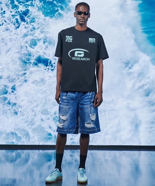 Destroyed 3XL Hype Bermuda Pants_Medium Blue