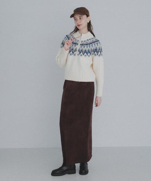 URBAN RESEARCH Sonny Label（アーバンリサーチサニーレーベル）の「ハーフZIP求心ノルディック柄ニット（ニット/セーター・レディース・ホワイト系その他/ピンク系その他/ブラウン系その他・FREE）」の18枚目の写真