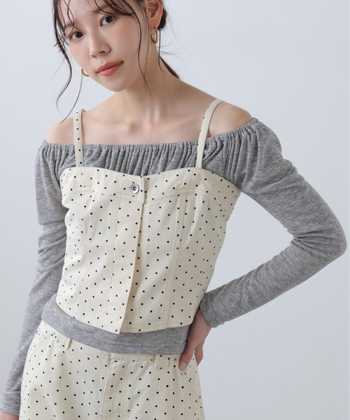 FREE'S MART（フリーズマート）の「◆パネル切り替えデニムビスチェ（シャツ/ブラウス・レディース・ワンウォッシュ/ブルー系その他/ホワイト系その他/ホワイト系その他2・FREE）」の7枚目の写真