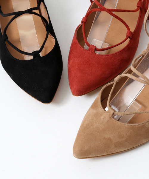 PICHE ABAHOUSE（ピシェ アバハウス）の「bianc ギリーフラットシューズ（パンプス・レディース・オレンジ/ベージュ/ブラック・39/38/36/37/35/34/40）」の4枚目の写真