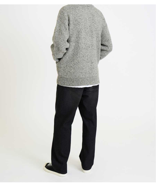 BLACKBROWN（ブラックブラウン）の「ワイドフィットバンディングデニムパンツ [WASHED BLACK]（デニムパンツ・メンズ・ブルー系その他・SMALL/MEDIUM/X-LARGE/XX-LARGE/LARGE）」の5枚目の写真
