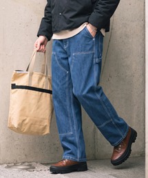 【MAISON CLUB】VINTAGE WASHED Recycled Denim DOUBLE KNEE WORK PANTS /ヴィンテージウォッシュリサイクルデニムパンツ ダブルニー