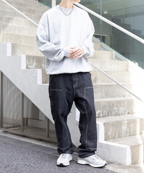MAISON CLUB(メゾンクラブ)の「【MAISON CLUB】VINTAGE WASHED Recycled Denim DOUBLE KNEE WORK PANTS /ヴィンテージウォッシュリサイクルデニムパンツ ダブルニー(デニムパンツ・メンズ・ブラック/サックスブルー/ネイビー/グレー/ブラック系その他2・L/M/XL)」の9枚目の写真