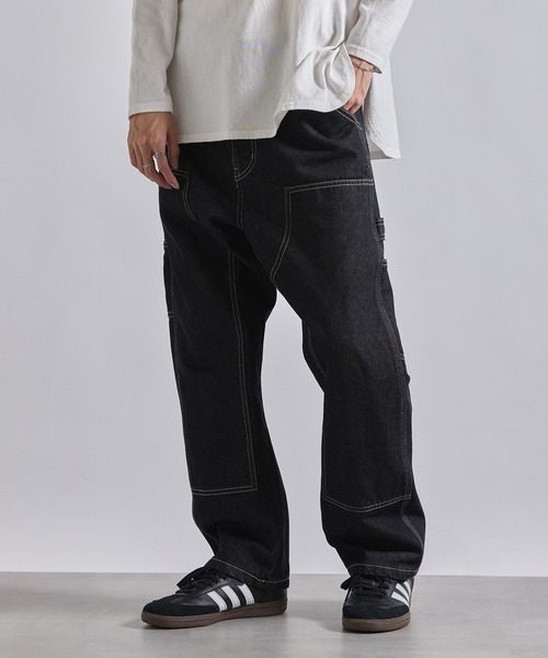 MAISON CLUB(メゾンクラブ)の「【MAISON CLUB】VINTAGE WASHED Recycled Denim DOUBLE KNEE WORK PANTS /ヴィンテージウォッシュリサイクルデニムパンツ ダブルニー(デニムパンツ・メンズ・ブラック/サックスブルー/ネイビー/グレー/ブラック系その他2・L/M/XL)」の7枚目の写真