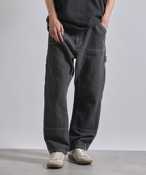 MAISON CLUB(メゾンクラブ)の「【MAISON CLUB】VINTAGE WASHED Recycled Denim DOUBLE KNEE WORK PANTS /ヴィンテージウォッシュリサイクルデニムパンツ ダブルニー(デニムパンツ・メンズ・ブラック/サックスブルー/ネイビー/グレー/ブラック系その他2・L/M/XL)」の16枚目の写真