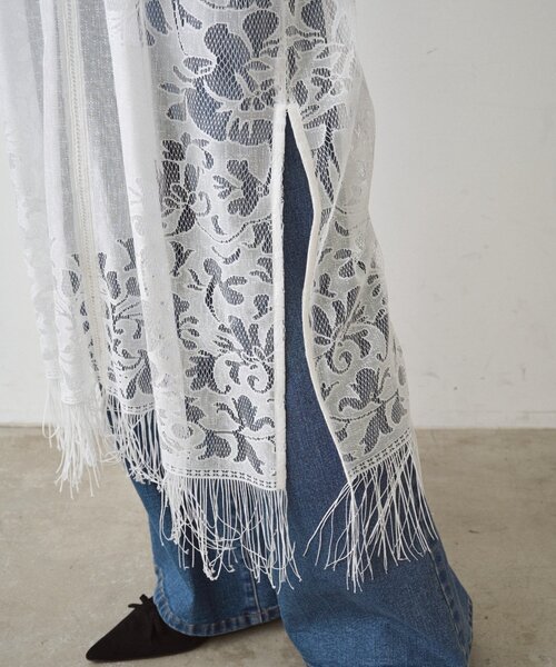 LOUNGEDRESS（ラウンジドレス）の「レースキャミワンピース（ワンピース・レディース・オフホワイト/ブラック・FREE）」の12枚目の写真