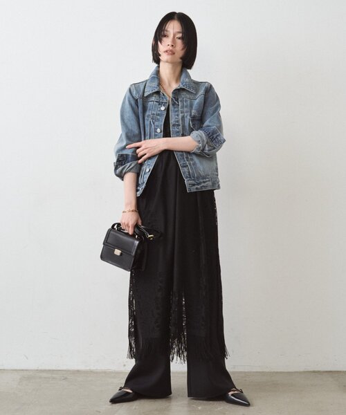 LOUNGEDRESS（ラウンジドレス）の「レースキャミワンピース（ワンピース・レディース・オフホワイト/ブラック・FREE）」の8枚目の写真