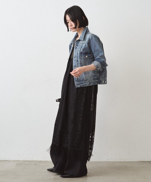 LOUNGEDRESS（ラウンジドレス）の「レースキャミワンピース（ワンピース・レディース・オフホワイト/ブラック・FREE）」の9枚目の写真