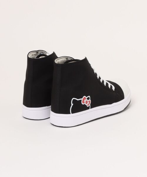 VIBGYOR（ヴィブジョー）の「【Sanrio】HELLO KITTYキャンバスハイカットワークスニーカー(MA)（スニーカー・レディース・ブラック・22.5/24.5/24/23.5/23）」の2枚目の写真