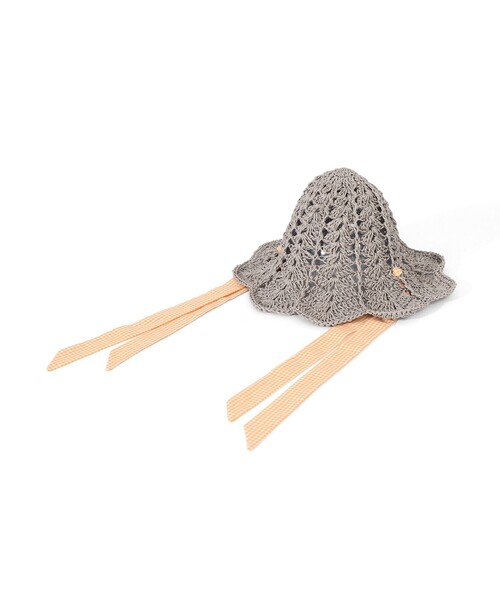 Ray BEAMS（レイビームス）の「ペーパー フリル リボン ハット（ハット・レディース・オフホワイト/グレー・ONE SIZE）」の2枚目の写真