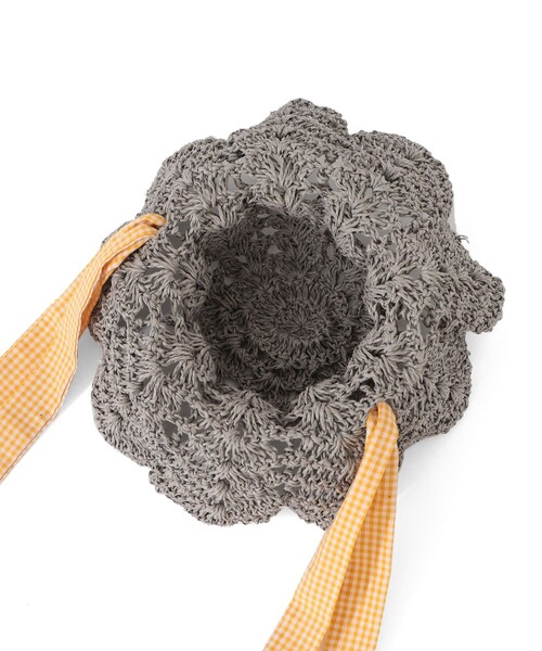 Ray BEAMS（レイビームス）の「ペーパー フリル リボン ハット（ハット・レディース・オフホワイト/グレー・ONE SIZE）」の5枚目の写真