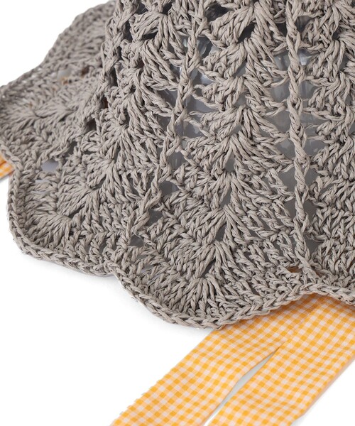 Ray BEAMS（レイビームス）の「ペーパー フリル リボン ハット（ハット・レディース・オフホワイト/グレー・ONE SIZE）」の3枚目の写真