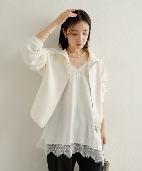 Omekashi（オメカシ）の「レースキャミチュニック（キャミソール・レディース・オフホワイト/ベージュ/ブラック・FREE）」の16枚目の写真