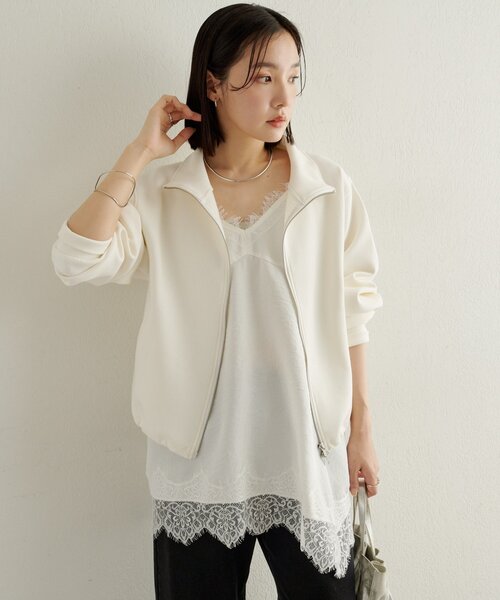 Omekashi（オメカシ）の「レースキャミチュニック（キャミソール・レディース・オフホワイト/ベージュ/ブラック・FREE）」の17枚目の写真